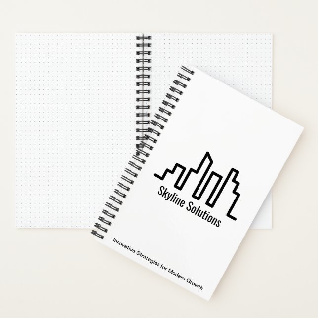 Cuaderno Portátil blanco espiral con diseño Minimalista (Interior)