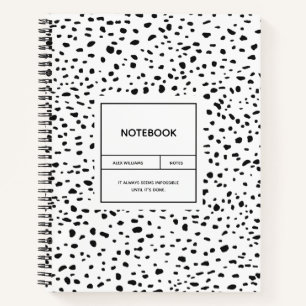 Cuaderno Portátil blanco y negro de patrón dálmata