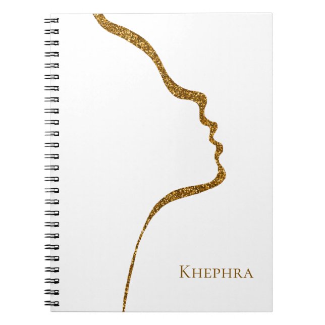 Cuaderno Portátil Blanco Y Purpurina Oro (Frente)