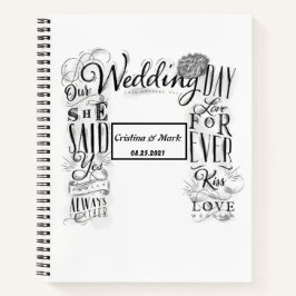 Cuaderno Portátil Boda de diseño de época