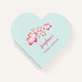 Cuaderno Portátil Boda rosa Plumeria tropical