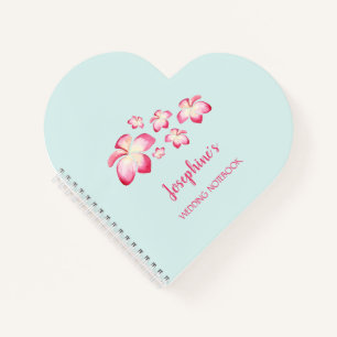 Cuaderno Portátil Boda rosa Plumeria tropical