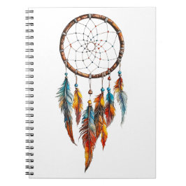 Cuaderno Portátil Bohemian Feather Dreamcatcher