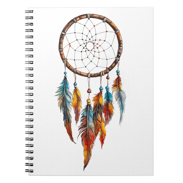 Cuaderno Portátil Bohemian Feather Dreamcatcher (Frente)