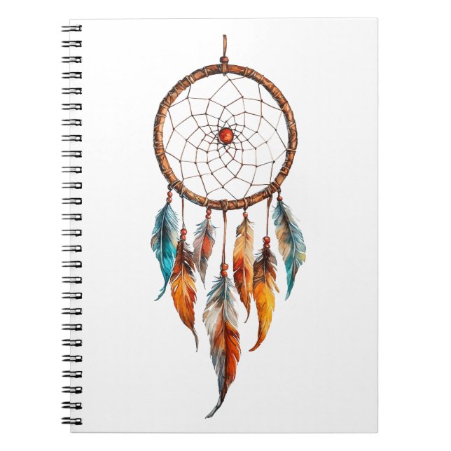 Cuaderno Portátil Bohemian Feather Dreamcatcher (Frente)