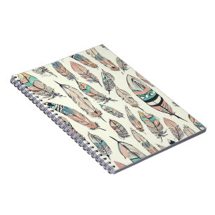 Cuaderno Portátil Bohemian Feather Fabric