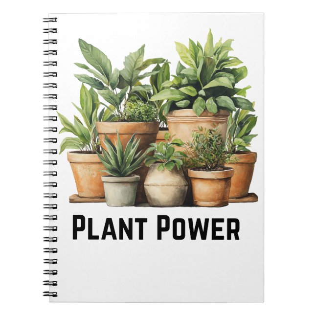 Cuaderno Portátil botánico de potencia de planta (Frente)