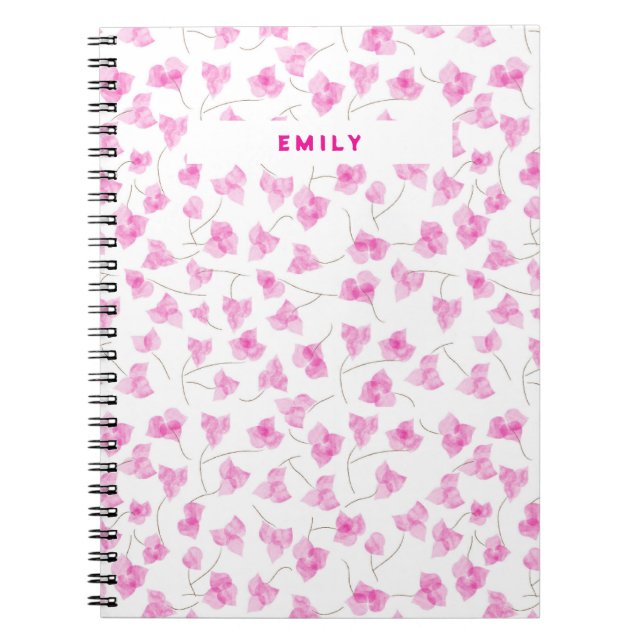 Cuaderno Portátil Bourgenvilla rosa bonito (Frente)