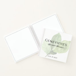Cuaderno Portátil Bridal Shower Gift | hoja verde