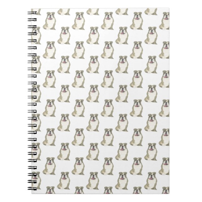 Cuaderno Portátil Bulldog en inglés (Brindle) (Frente)