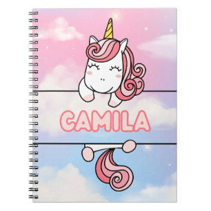 Cuaderno Portátil Camila Unicorn personalizado para Girlie