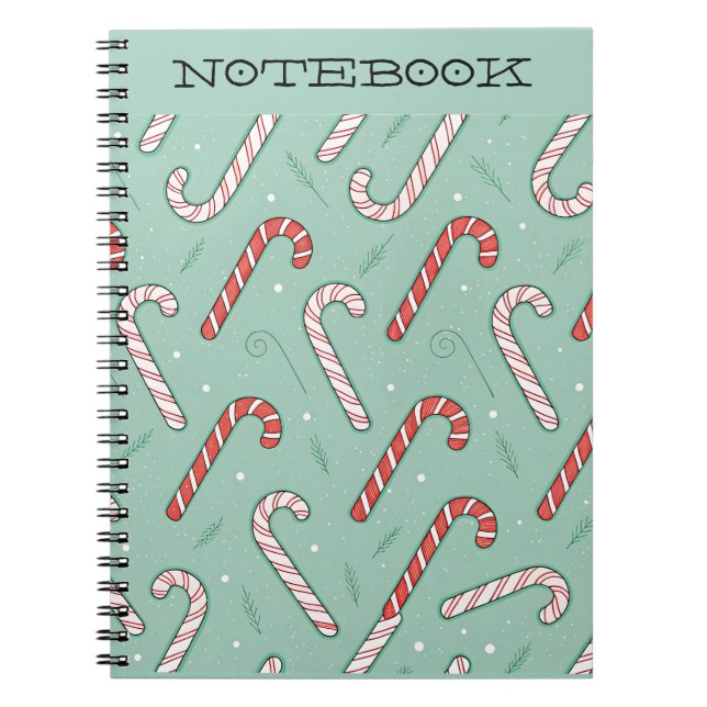 Cuaderno Portátil Candy Cane Holiday Premium (Frente)