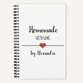 Cuaderno Portátil casero con receta blanca de amor