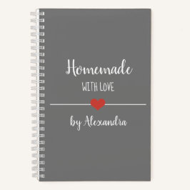 Cuaderno Portátil casero con receta gris de amor
