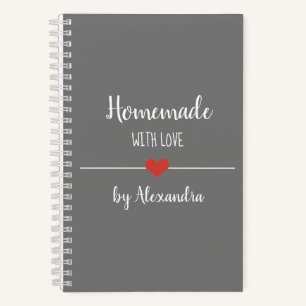 Cuaderno Portátil casero con receta gris de amor