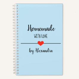 Cuaderno Portátil casero con receta roja de amor