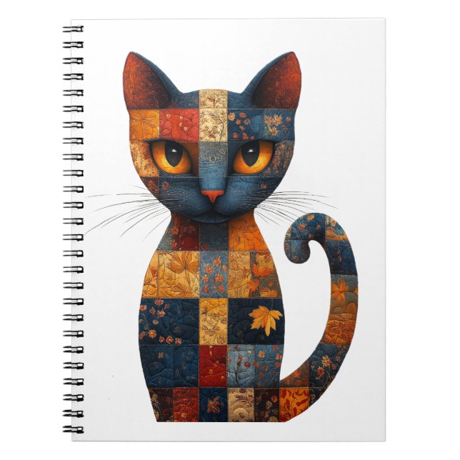 Cuaderno Portátil Cat de trabajo en mosaico (Frente)