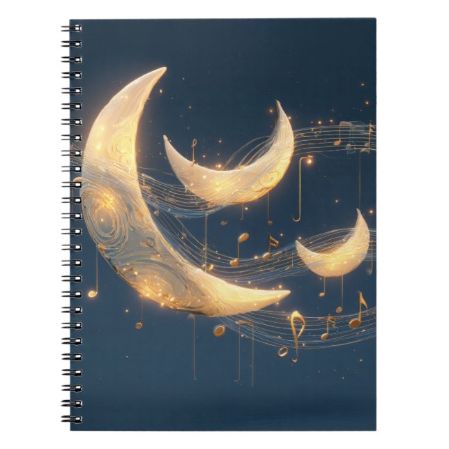 Cuaderno Portátil Celestial Melody con luz de luna (Frente)