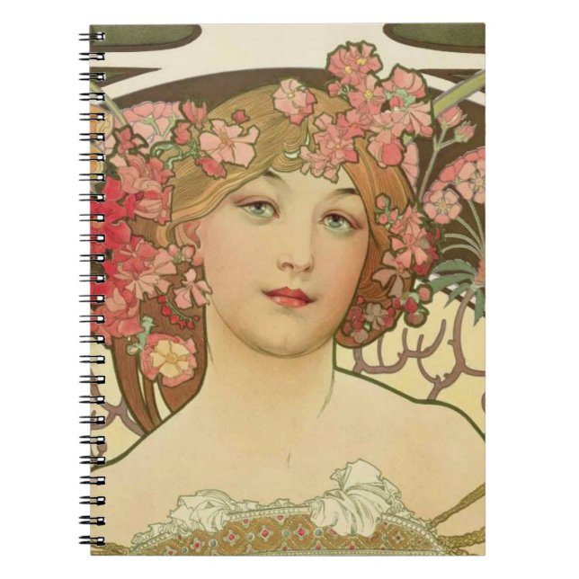 Cuaderno Portátil Champagne Alphonse Mucha (Frente)