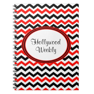 Cuaderno Portátil Chevron blanco y negro Personalizado