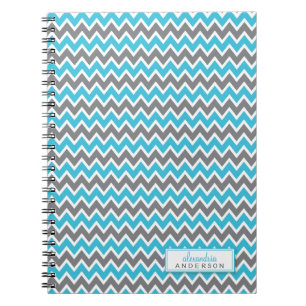 Cuaderno Portátil Chevron Pattern Trendy (aqua)