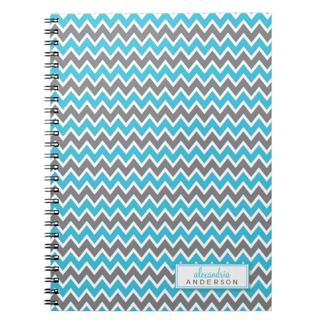 Cuaderno Portátil Chevron Pattern Trendy (aqua) (Frente)