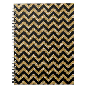 Cuaderno Portátil Chevron Purpurina Look