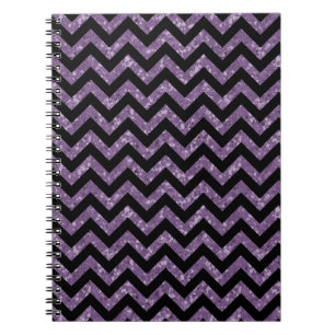 Cuaderno Portátil Chevron Purpurina Look