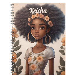 Cuaderno Portátil Chica afroamericano personalizado