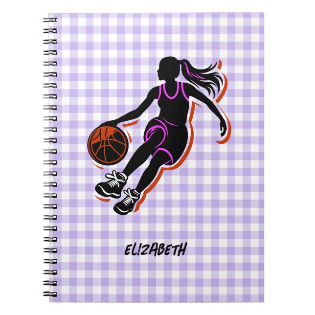 Cuaderno Portátil Chica de baloncesto personalizado (Frente)