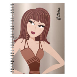 Cuaderno Portátil Chica de brunette de Actitud Sassy Chica 