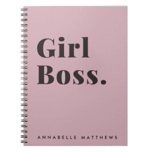 Cuaderno Portátil Chica Rosa Jefe Babe Pequeño Empresario