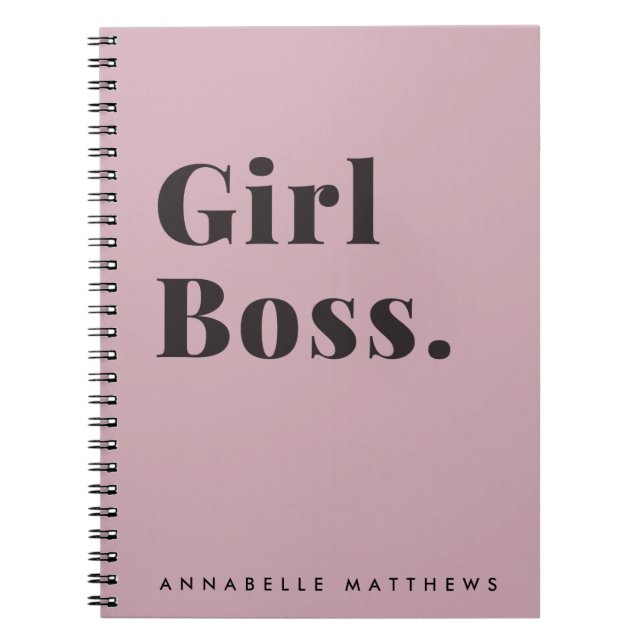 Cuaderno Portátil Chica Rosa Jefe Babe Pequeño Empresario (Frente)