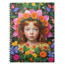 Cuaderno Portátil chica y flores