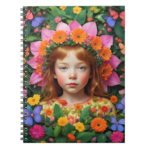 Cuaderno Portátil chica y flores