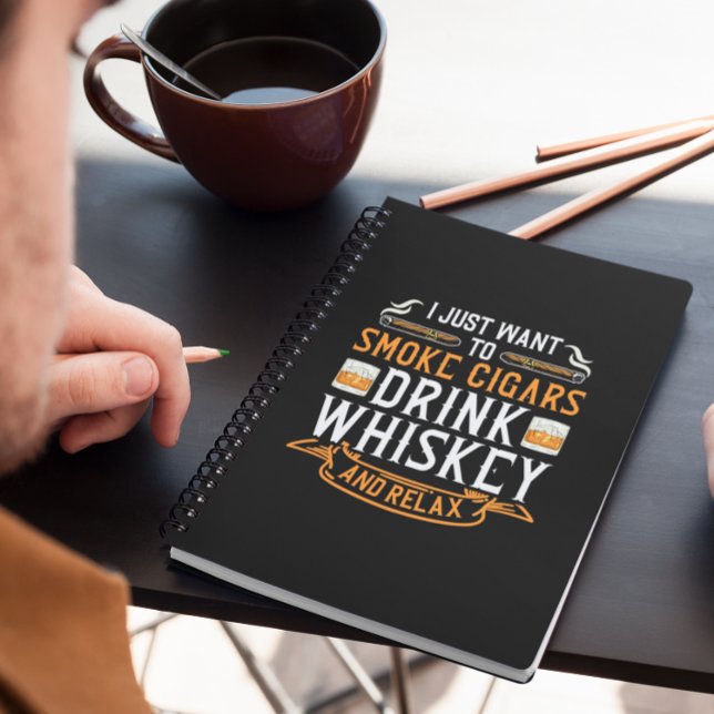 Cuaderno Portátil Cigar y Whiskey (cigar and whiskey vintage notebook)