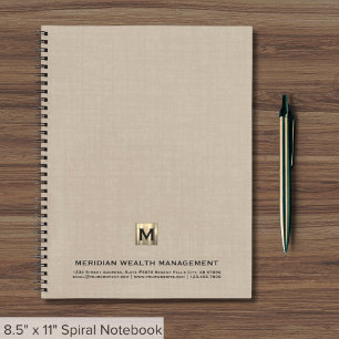 Cuaderno Portátil clásico monograma de riqueza