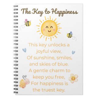 Cuaderno Portátil clave para la felicidad - Diario Inspirad