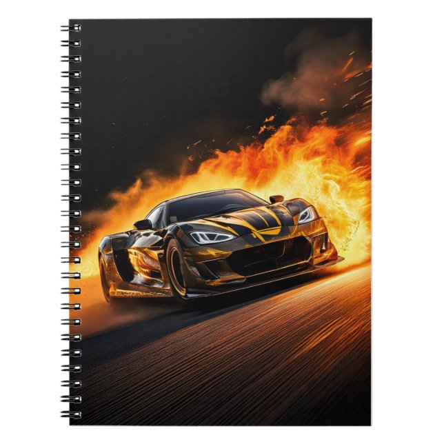 Cuaderno Portátil: coche de carreras (Frente)