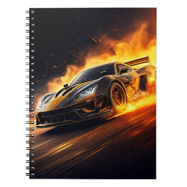 Cuaderno Portátil: coche de carreras (Frente)
