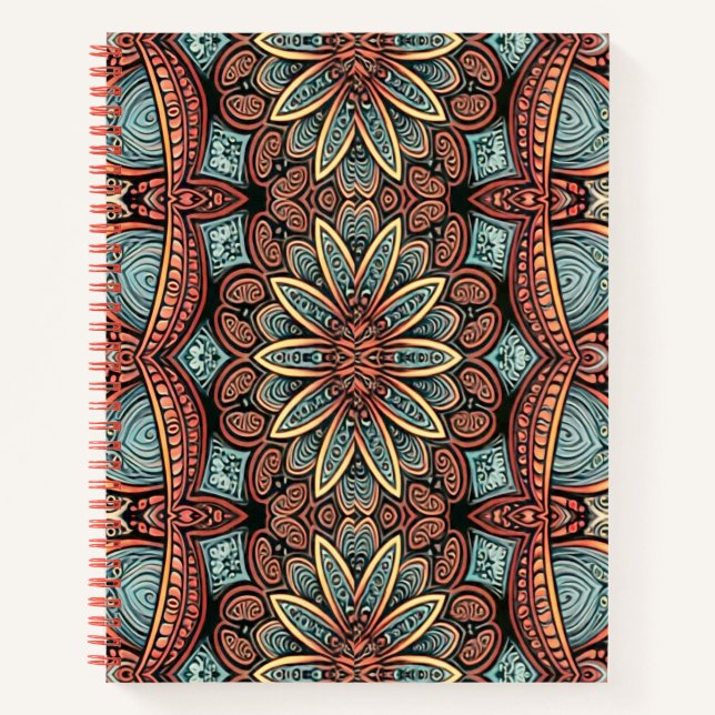 Cuaderno Portátil, color vibrante, patrón transparente Nota (Anverso)