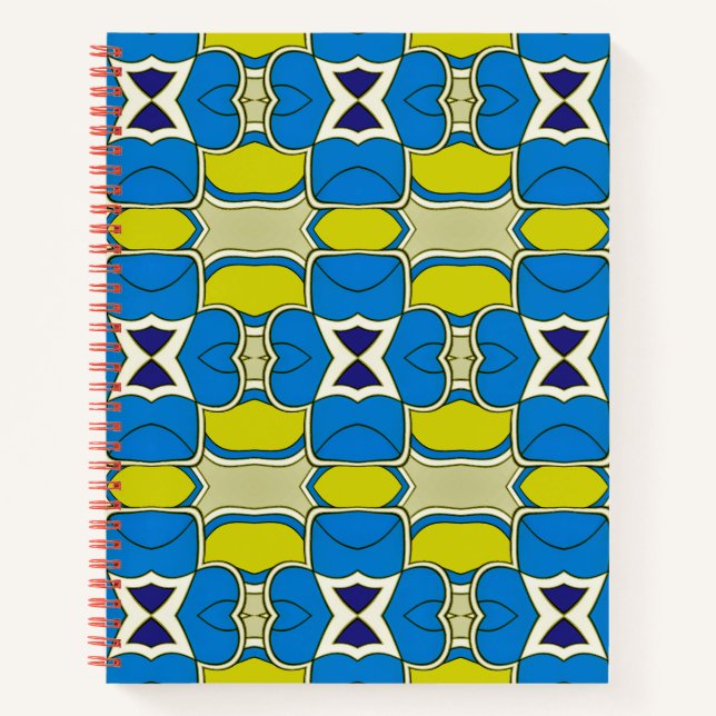 Cuaderno Portátil, color vibrante, patrón transparente Nota (Anverso)