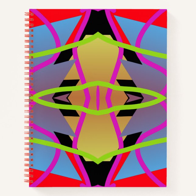 Cuaderno Portátil, color vibrante, patrón transparente Nota (Anverso)
