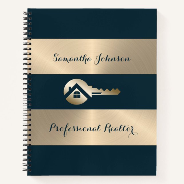 Cuaderno Portátil comercial Gold Key Blue Spruce Realtor (Anverso)