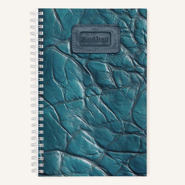 Cuaderno Portátil con aspecto de cuero - Azul marino (Anverso)