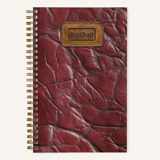 Cuaderno Portátil con aspecto de cuero - Red Garnet (Anverso)