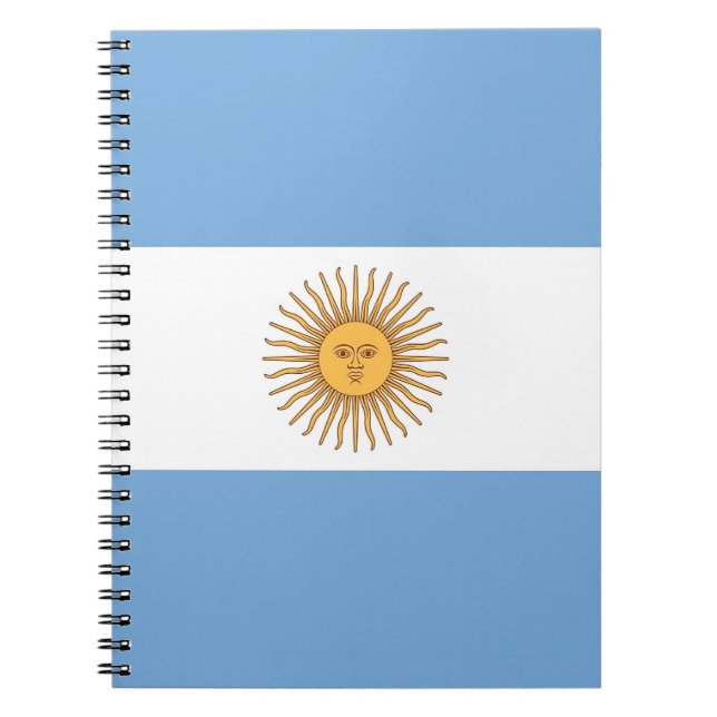 Cuaderno Portátil con bandera de Argentina (Frente)