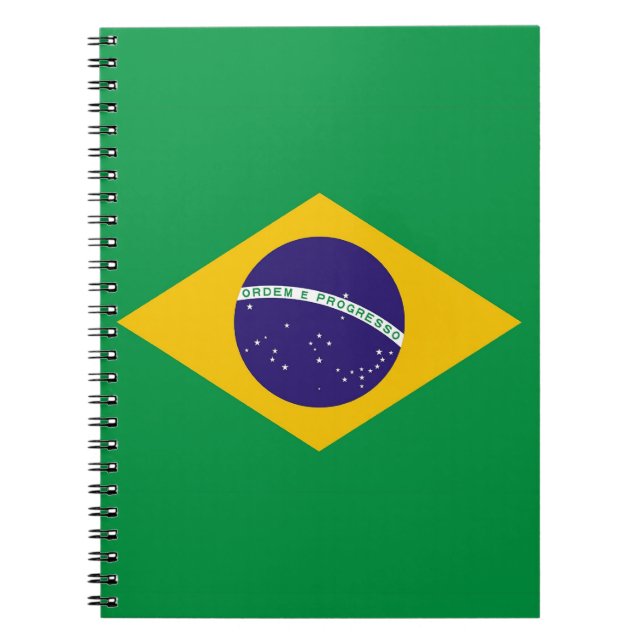 Cuaderno Portátil con bandera de Brasil (Frente)