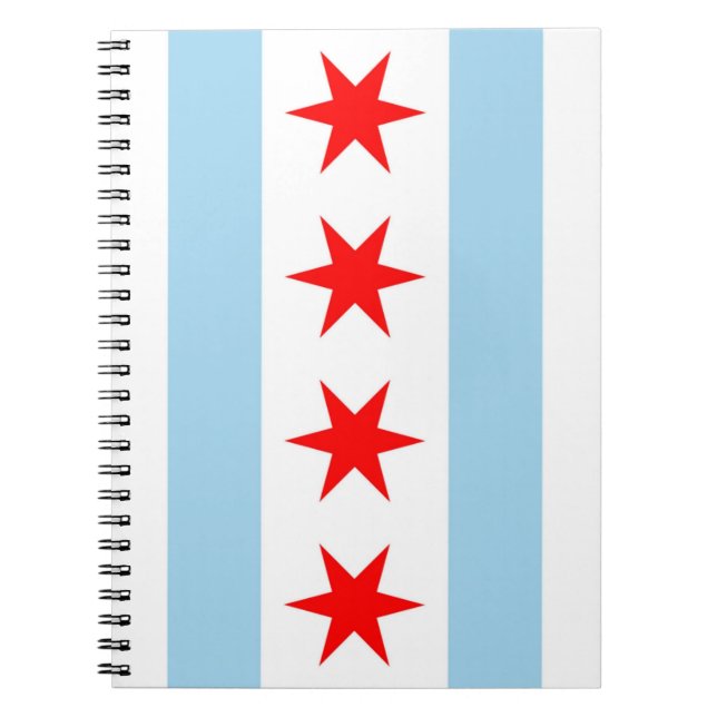 Cuaderno Portátil con bandera de Chicago, estado de Illinoi (Frente)
