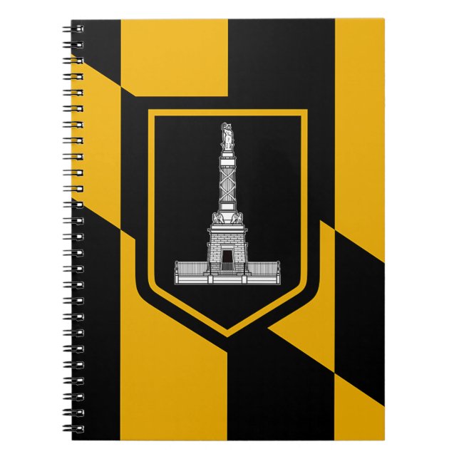 Cuaderno Portátil con bandera de la ciudad de Baltimore (Frente)
